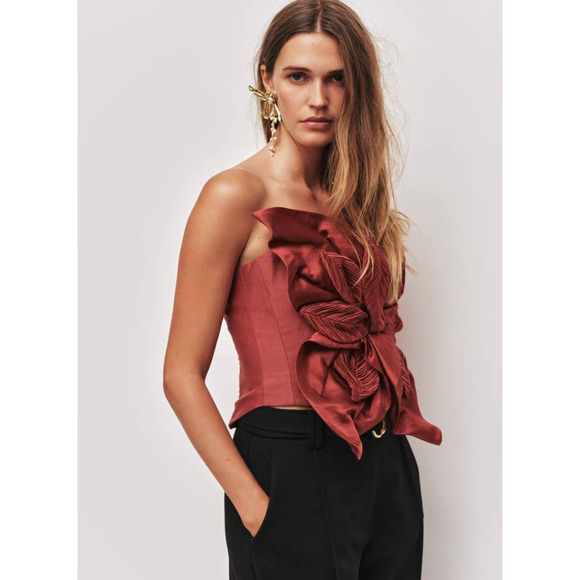 Aje Isla ruffled top US 8 - Picture 4 of 14